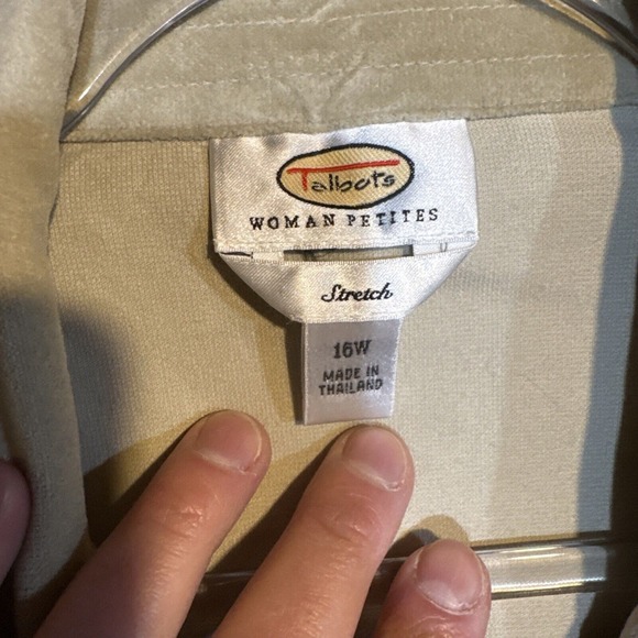 Talbots Safari Utility Jacket Size Petite 16W Velour Stretch Tan Beige Pea‎ Coat - Picture 3 of 10